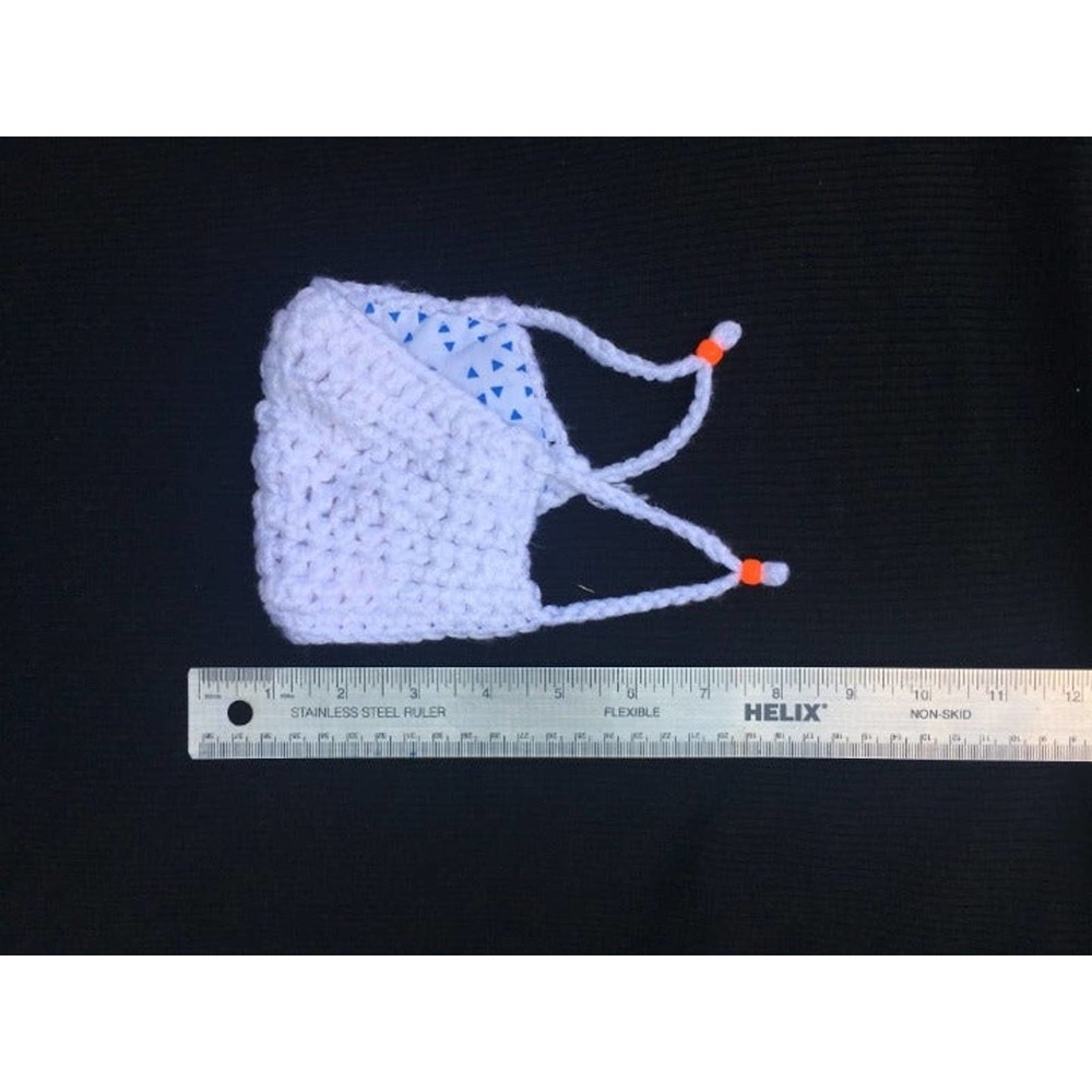 WOMEN Masks Handmade Crochet Reusable, Lined White